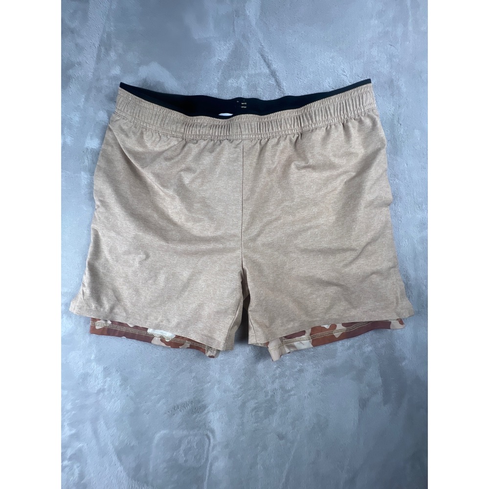Chubbies Youth XL 18/20 Tan Camo 2-in-1 Compression Athletic Shorts Pockets